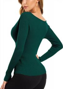 img 1 attached to QUALFORT Women'S Sexy V-Neck Sweater Knit Wrap Slim Fit Pullover Top