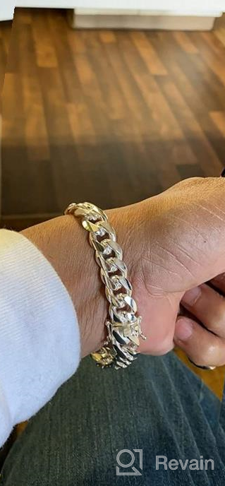 img 1 attached to 🔗 Verona Jewelers 925 Sterling Silver Miami Cuban Link Bracelet for Men - 6.5MM to 14.5MM Thick Solid Curb Chain - Available in 8, 8.5, and 9 Inch Length review by Rudy Barron