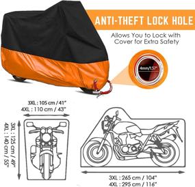img 2 attached to Waterproof Motorcycle Cover For All Seasons - Dustproof, Durable, With Lock Holes - Fits Up To 116 Inches - Ideal For Harley Davidson, Honda, Suzuki, Yamaha And More