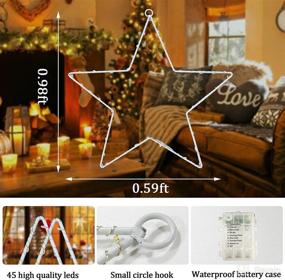 img 1 attached to 🌟 Enhance Your Christmas Decorating with 3 Pack Christmas Window Star Lights: 45 LED Star Lights Battery Operated with 8 Lighting Modes and Remote Control for Xmas Home Party Garden Patio Porch Indoor Outdoor Decor (Warm White)