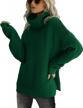cherfly womens turtleneck sweater long sleeve knit pullover chunky tops logo