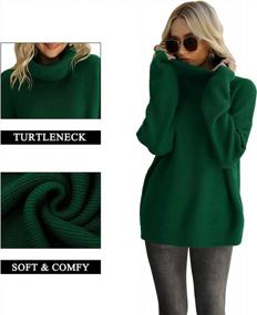img 1 attached to CHERFLY Womens Turtleneck Sweater Long Sleeve Knit Pullover Chunky Tops