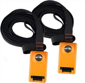 img 4 attached to Orange 2-Pack Kingdely Non-Scratch Lockable Roof Rack Straps With 3 Stainless Steel Cable Silicone Buckle For Car, Kayak, SUP Canoe Tie Down