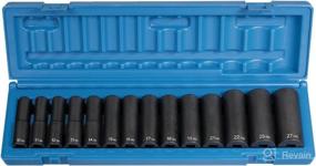 img 1 attached to 🔧 14-Piece Grey Pneumatic Corp 1412MD Metric Deep Length Set, 1/2'' Drive