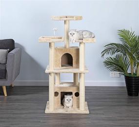 img 3 attached to 🐱 Explore the Ultimate Go Pet Club 51" Tall Beige Cat Tree Furniture for your Feline Friend