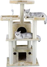 img 2 attached to 🐱 Explore the Ultimate Go Pet Club 51" Tall Beige Cat Tree Furniture for your Feline Friend