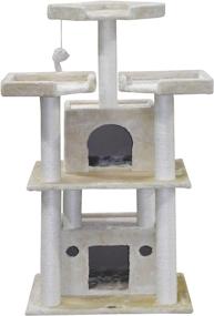 img 1 attached to 🐱 Explore the Ultimate Go Pet Club 51" Tall Beige Cat Tree Furniture for your Feline Friend