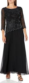 img 2 attached to Kara Womens Floral Beaded Mercury Women's Clothing : Dresses