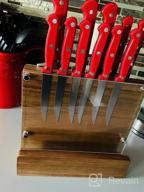 img 1 attached to Organize Your Kitchen With ENOKING'S Magnetic Knife Block - Natural Wooden Holder W/ Acrylic Shield Protection & Double-Sided Stand! review by Josh Cox