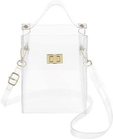 img 4 attached to 👜 AOCINA Clear Crossbody Handbags & Wallets - Stadium Approved, Horizontal Style, Women's Totes