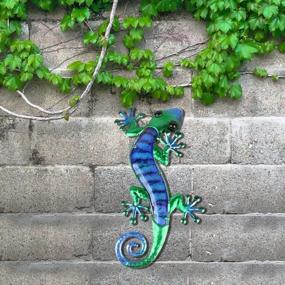 img 1 attached to Add The Perfect Touch To Your Outdoor Space With LIFFY Metal Gecko Wall Art - Glass & Metal Lizard Decor - Ideal Gift For Garden Enthusiasts!