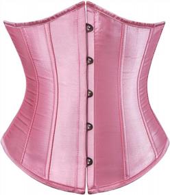 img 4 attached to Zhitunemi Plus Size Satin Underbust Corset: A Stunning Solution For Waist Training And Bust Enhancement