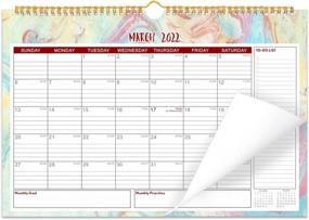 img 4 attached to Календарь на 2022 год - Настенный календарь на 2022 год, 15 "× 10,5" Большой настенный календарь Висячий планировщик ежемесячного календаря с большими блоками, двухпроволочная вязка, идеально подходит для планирования и организации