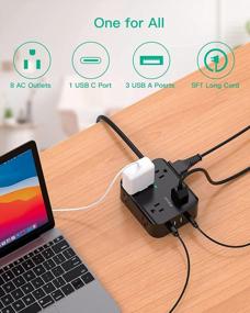 img 3 attached to Keep Your Home Safe With Our 8-Outlet Power Strip Surge Protector With 4 USB Ports And Overload Protection
