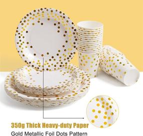 img 3 attached to 🎉 Ultimate Gold Party Supplies Set: 175-Piece Serves 25 - Gold Paper Plates, Napkins, Cups, and Gold Plastic Silverware for Wedding, Bridal Shower, Baby Shower, and Holiday Parties