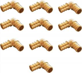 img 4 attached to 10 Pack Of Hourleey 1/2 Inch PEX 90 Degree Lead Free Brass Barb Crimp Elbow Fittings