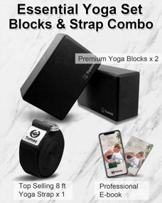 img 3 attached to Yoga Essentials Set: 2 Tumaz Blocks - High Density EVA Foam Or Non-Slip Cork Blocks + Premium 8F Yoga Strap & Ebook, For Optimal Support And Comfort During Practice