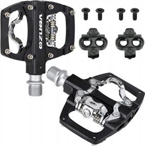 img 3 attached to Shimano SPD Mountain Bike Bicycle Sealed Clipless Pedals - Venzo Dual Function Platform Multi-Use Compatible - Touring, Road, Trekking Bikes
