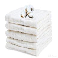 👶 ppogoo baby muslin washcloths: ultra-soft cotton baby wipes for gentle cleansing and baby shower gifting логотип