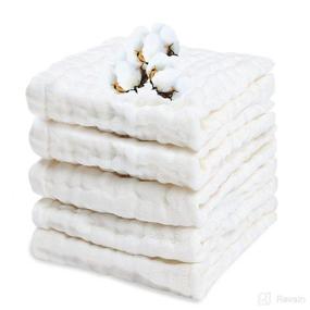 img 4 attached to 👶 PPOGOO Baby Muslin Washcloths: Ultra-Soft Cotton Baby Wipes for Gentle Cleansing and Baby Shower Gifting