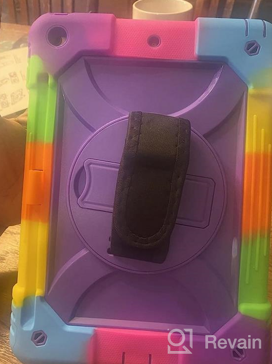 img 1 attached to Protective IPad Case With Rotating Stand, Hand Strap, And Pencil Holder - Hybrid Shockproof Cover For 9Th, 8Th, And 7Th Generation IPad 10.2-Inch (2021/2020/2019) In Purple review by Ronnie Cole