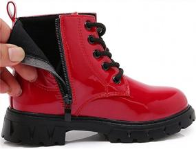 img 1 attached to Waterproof Lace-Up Ankle Combat Boots With Side Zip For Toddler Boys And Girls - By PPXID