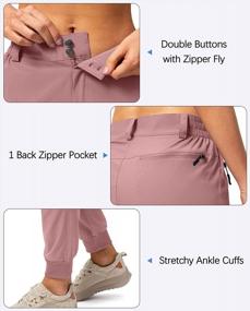img 1 attached to Stylish And Functional: Pudolla Women'S Lightweight Golf Joggers With Waterproof, Zippered Pockets - Perfect For Travel, Hiking, And Camping!