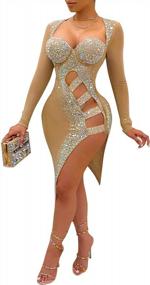 img 4 attached to Sparkle And Shine In PORRCEY Women'S Hot Drilling Process Party Dress!