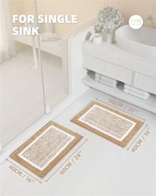 img 3 attached to Color G Bathroom Rugs Sets, 2 Pieces Ultra Soft And Water Absorbent Bath Rug, Bath Carpet, Machine Wash/Dry, For Tub, Shower, And Bath Room (16'' X 24'' + 16'' X 24'', Brown And White)