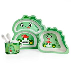 img 2 attached to Dinosaur Dishes For Kids: Toddler Dinnerware Sets Perfect For Little Dinosaurs!