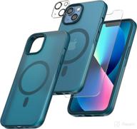 📱 tauri magnetic case for iphone 13 - military grade drop protection with screen and camera protectors - blue logo