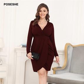 img 2 attached to POSESHE Womens Winter Dresses Bodycon Women's Clothing at Dresses