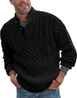 мужской вязаный пуловер с воротником-стойкой, свитер с короткими зимними модными пуговицами, скрученные термальные свитера логотип