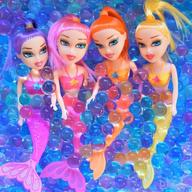 🧜 dew drops mermaid lagoon tactile sensory toy bin kit - includes 4 mermaid toy dolls and ocean water beads logo