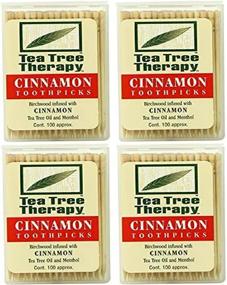img 1 attached to Tea Tree Therapy Toothpicks Cinnamon Oral Care ~ Dental Floss & Picks