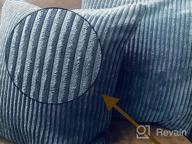 img 1 attached to 2-Pack 18X18 Inch Gray Corduroy Decorative Pillow Cases With Stripe Pattern - Perfect For Bedroom Or Living Room! review by Melvin Boss