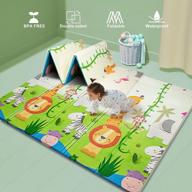 extra large thick foam baby play mat, reversible waterproof portable crawling mat for babies 71x79x0.6 inch (1 pack) logo