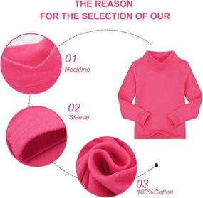 img 3 attached to Toddler Sleeve T Shirt Turtleneck Sweatshirts Girls' Clothing - Tops, Tees & Blouses