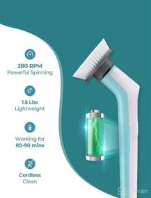 img 2 attached to 🧼 Efficient Electric Spin Scrubber: Cordless Power Scrubber for Showers, Tubs, and More - Includes 3 Brush Heads for Versatile Cleaning on Bathroom Floors, Grout, Walls, Sinks, and Kitchens