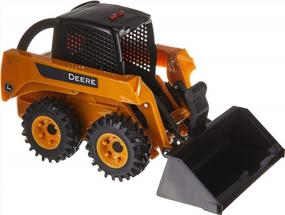 img 4 attached to Yellow TOMY John Deere Big Farm Skid Steer Toy Set - Interactive With Lights And Sounds