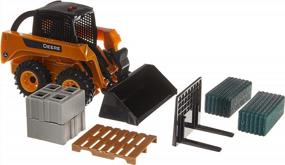 img 2 attached to Yellow TOMY John Deere Big Farm Skid Steer Toy Set - Interactive With Lights And Sounds