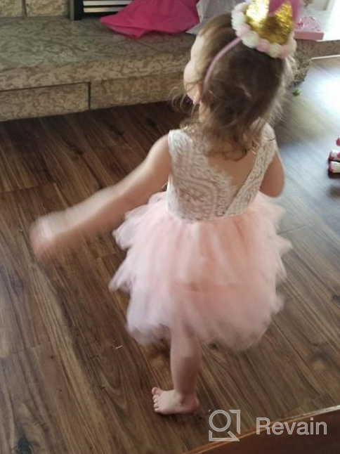 img 1 attached to Stunning Backless Princess Tutu Dress with Lace Flowers for Little Girls - Perfect for Weddings, Bridesmaids, and Formal Occasions review by Jason Laney