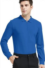 img 2 attached to Stay Comfortable And Stylish On The Course With JINSHI Men'S Long Sleeve Golf Polo Shirts