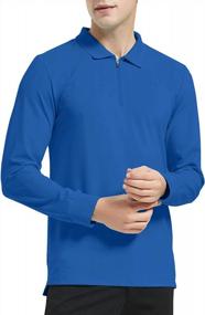 img 3 attached to Stay Comfortable And Stylish On The Course With JINSHI Men'S Long Sleeve Golf Polo Shirts