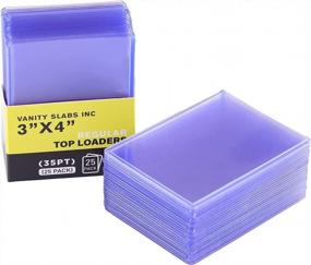 img 4 attached to Защитите свои коллекционные карточки с помощью 25 шт. 3 "X4" 35PT твердого пластика с вертикальной загрузкой светло-голубого цвета