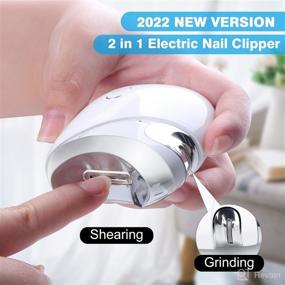 img 3 attached to 💅 Rechale Electric Nail Clipper: 2-in-1 Fingernail File with Dual Speed Gear for Babies, Kids, Elders, and Adults