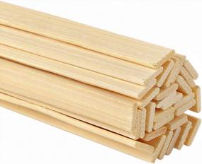img 4 attached to Pllieay 100 Pieces Bamboo Sticks Wooden Extra Long Sticks For Crafting (15.7 Inches Length × 3/8 Inches Width)