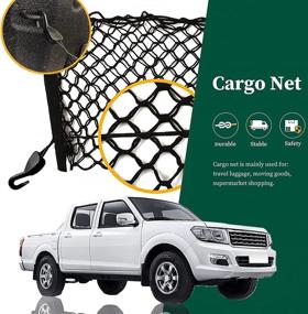 img 3 attached to 🚛 Chevrolet Silverado GMC Sierra Envelope Style Truck Bed Cargo Net Mesh for 2013-2022 Automotive Cargo Nets Pickup Trunk - Chevy Colorado, Ford F150-350 (2013-2022)