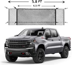 img 4 attached to 🚛 Chevrolet Silverado GMC Sierra Envelope Style Truck Bed Cargo Net Mesh for 2013-2022 Automotive Cargo Nets Pickup Trunk - Chevy Colorado, Ford F150-350 (2013-2022)