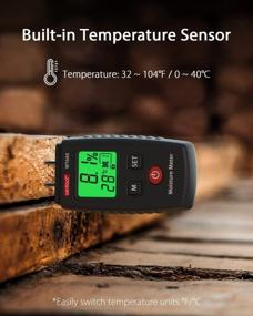 img 1 attached to Digital Moisture Meter, Pin Type Water Leak Detector For Wood, Firewood, Walls, Drywall, Paper Brick Concrete Building Material - Wintact Pocket